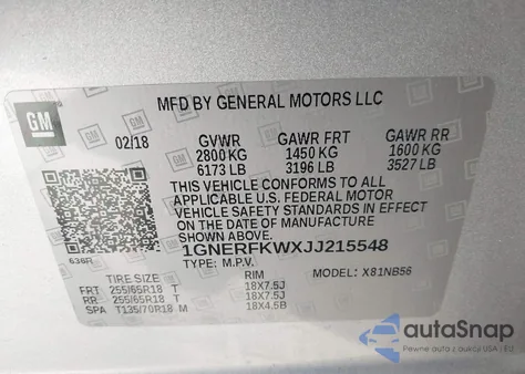 2018 Chevrolet Traverse Ls from USA, damaged, VIN 1GNERFKWXJJ215548